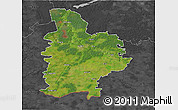 Satellite 3D Map of Jelgavas, darken, desaturated