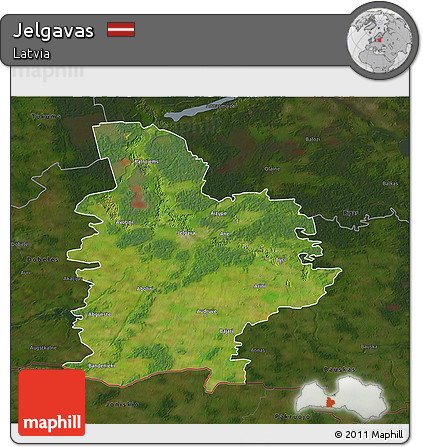 Satellite 3D Map of Jelgavas, darken