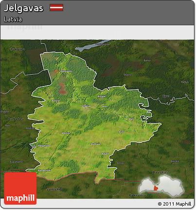 Satellite 3D Map of Jelgavas, darken