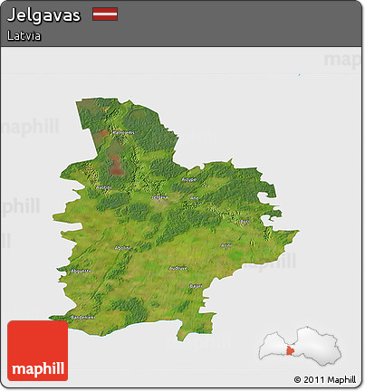Satellite 3D Map of Jelgavas, single color outside
