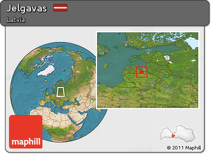 Satellite Location Map of Jelgavas, within the entire country