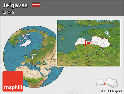 Satellite Location Map of Jelgavas, highlighted country