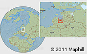 Savanna Style Location Map of Jelgavas, within the entire country, hill shading