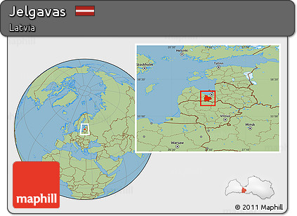 Savanna Style Location Map of Jelgavas