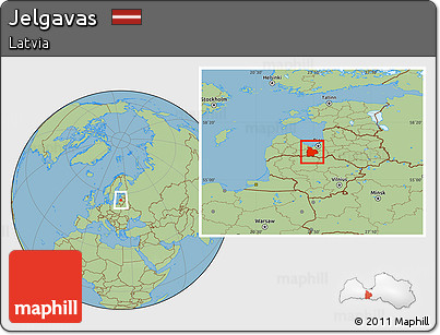 Savanna Style Location Map of Jelgavas