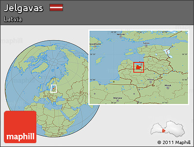 Savanna Style Location Map of Jelgavas