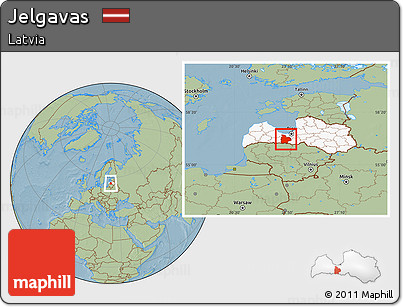 Savanna Style Location Map of Jelgavas, highlighted country, hill shading