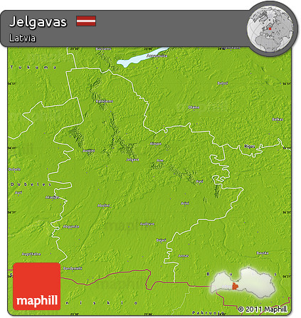 Physical Map of Jelgavas