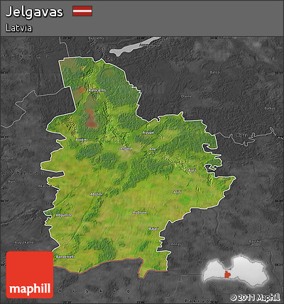 Satellite Map of Jelgavas, darken, desaturated