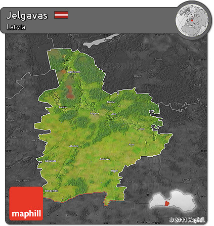 Satellite Map of Jelgavas, darken, desaturated
