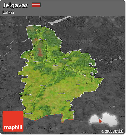 Satellite Map of Jelgavas, darken, desaturated