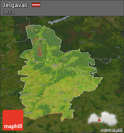 Satellite Map of Jelgavas, darken