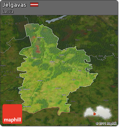Satellite Map of Jelgavas, darken