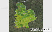 Satellite Map of Jelgavas, darken, semi-desaturated