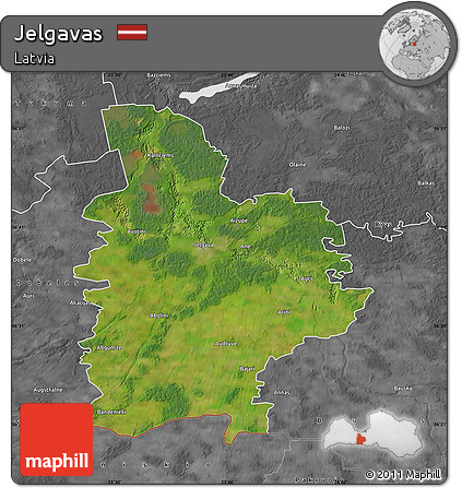 Satellite Map of Jelgavas, desaturated