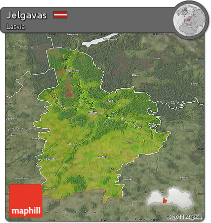 Satellite Map of Jelgavas, semi-desaturated
