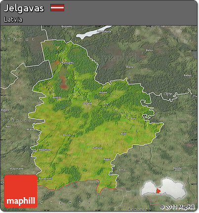 Satellite Map of Jelgavas, semi-desaturated
