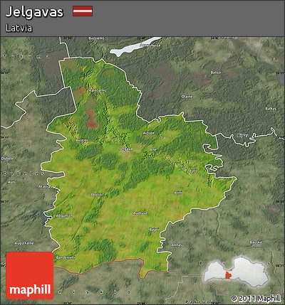 Satellite Map of Jelgavas, semi-desaturated