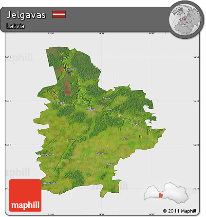 Satellite Map of Jelgavas, single color outside