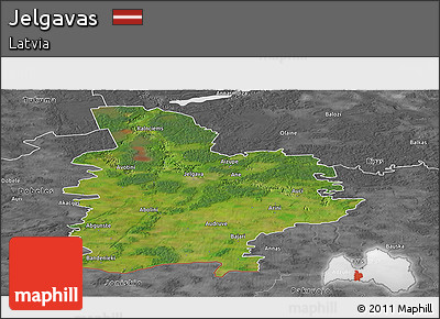 Satellite Panoramic Map of Jelgavas, desaturated
