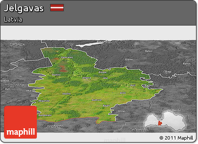 Satellite Panoramic Map of Jelgavas, desaturated