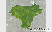 Satellite 3D Map of Kuldigas, lighten, semi-desaturated