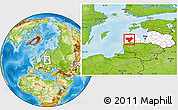 Physical Location Map of Kuldigas, highlighted country