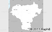 Gray Simple Map of Kuldigas, single color outside