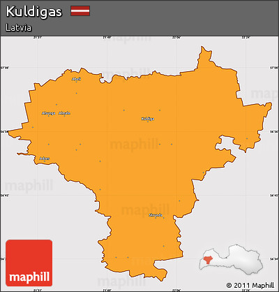 Political Simple Map of Kuldigas, cropped outside