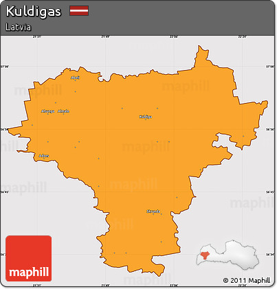 Political Simple Map of Kuldigas, cropped outside