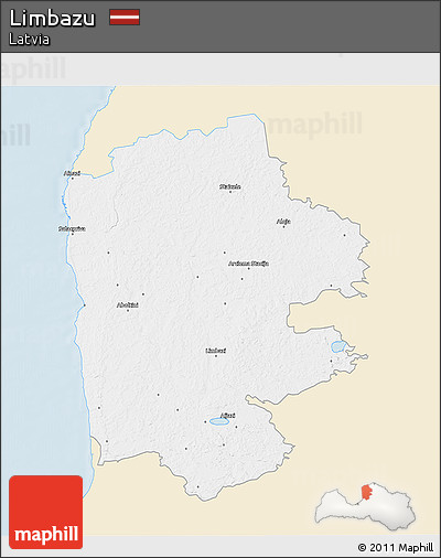 Classic Style 3D Map of Limbazu, single color outside