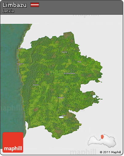 Satellite 3D Map of Limbazu, single color outside