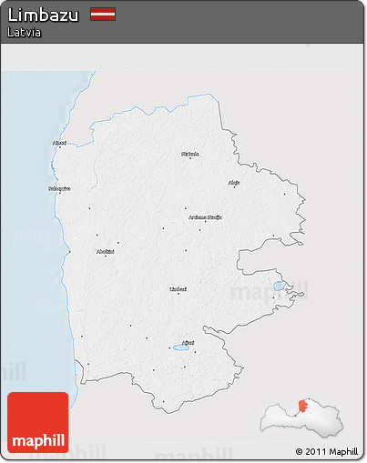 Silver Style 3D Map of Limbazu, single color outside