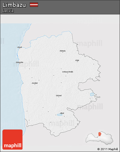 Silver Style 3D Map of Limbazu, single color outside