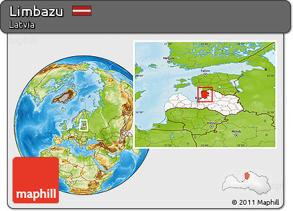 Physical Location Map of Limbazu, highlighted country
