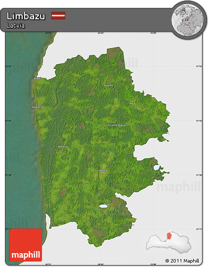 Satellite Map of Limbazu, single color outside