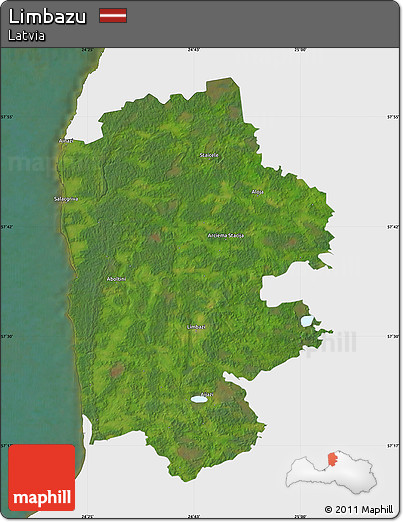 Satellite Map of Limbazu, single color outside
