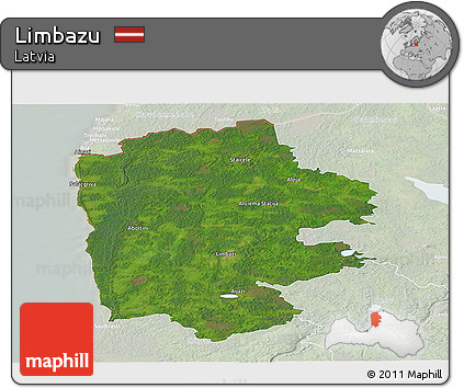 Satellite Panoramic Map of Limbazu, lighten