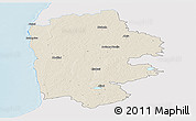 Shaded Relief Panoramic Map of Limbazu, single color outside
