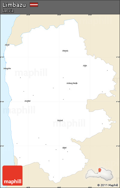 Classic Style Simple Map of Limbazu, single color outside