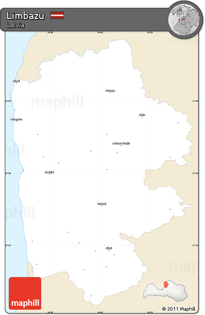 Classic Style Simple Map of Limbazu, single color outside