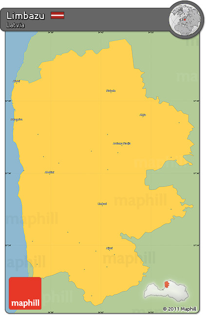 Savanna Style Simple Map of Limbazu, single color outside
