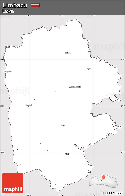 Silver Style Simple Map of Limbazu, cropped outside