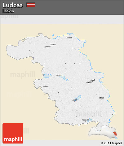 Classic Style 3D Map of Ludzas, single color outside