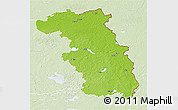 Physical 3D Map of Ludzas, lighten