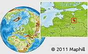 Physical Location Map of Ludzas, within the entire country