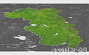 Satellite Panoramic Map of Ludzas, desaturated