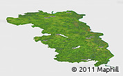 Satellite Panoramic Map of Ludzas, single color outside