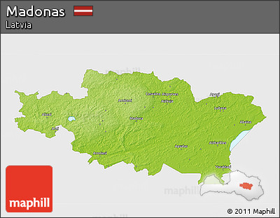 Physical 3D Map of Madonas, single color outside