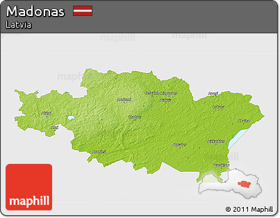 Physical 3D Map of Madonas, single color outside